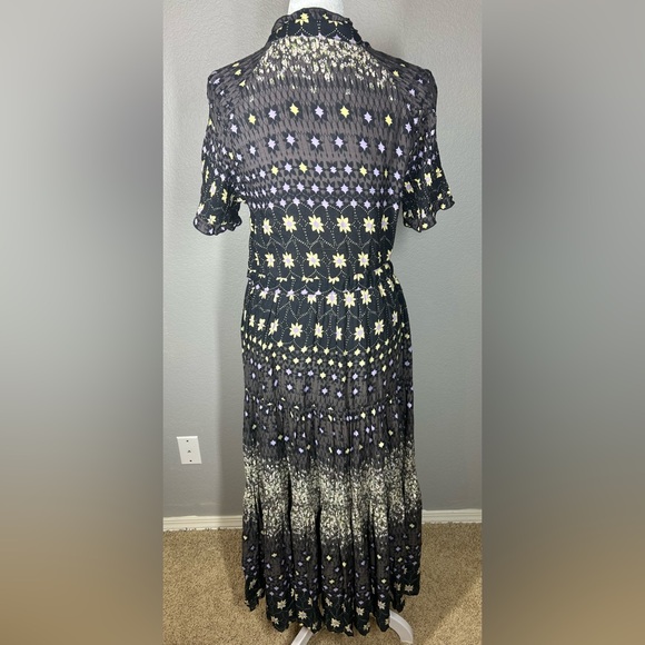 Free People RARE Feelings Tiered Maxi Boho Whimsigoth Dress Multicolor Size M - Picture 9 of 16